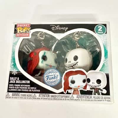 Disney The Nightmare Before Christmas Jack Skellington & Sally Pocket Pop! Vinyl Keychain 2-Pack