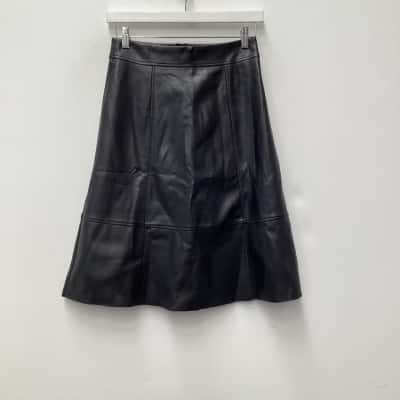 Atmos&Here Womens  Size 10 Black  faux leather skirt 