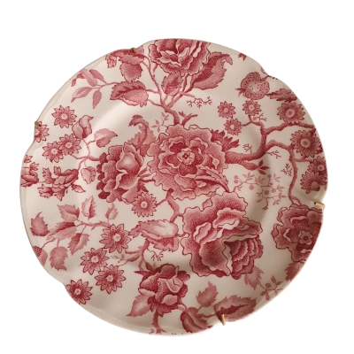 English Chippendale Pink Flowers Plate 
