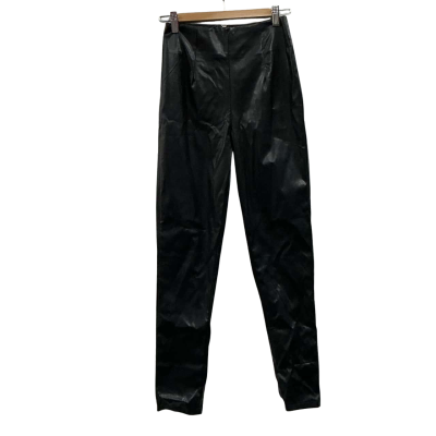 thatssofetch Women's Size 6 Faux Leather Pants Black  