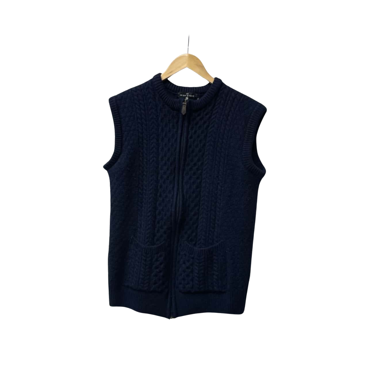 The Irish Store Womens Merino Wool Vest Size XL Navy Blue (s)