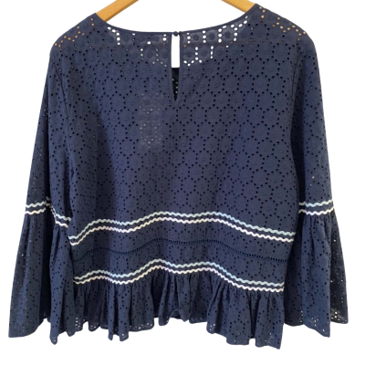 Piper Womens  Size 16 Long Sleeve Top Navy Blue 