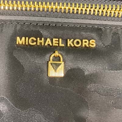 Michael kors black and gold side bag