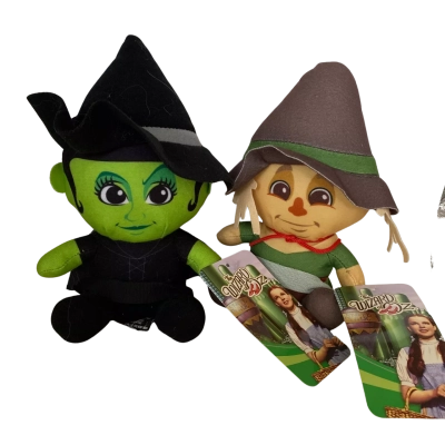 Wizard of Oz-2 x plush toys -Scarecrow + wicked witch NWT