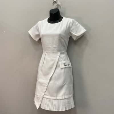 Mango Womens  Size M Mini Tennis Style Wrapover Dress White 