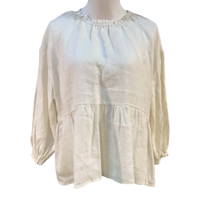 Isle Of Mine Womens Size S / XS Linen 3/4 Sleeve Top White 