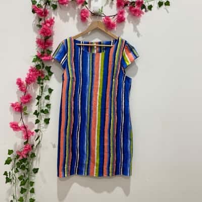 Portmans Womens  Size 14 Casual Dress / Short Sleeve Dress  Multicoloured / Pattern 
