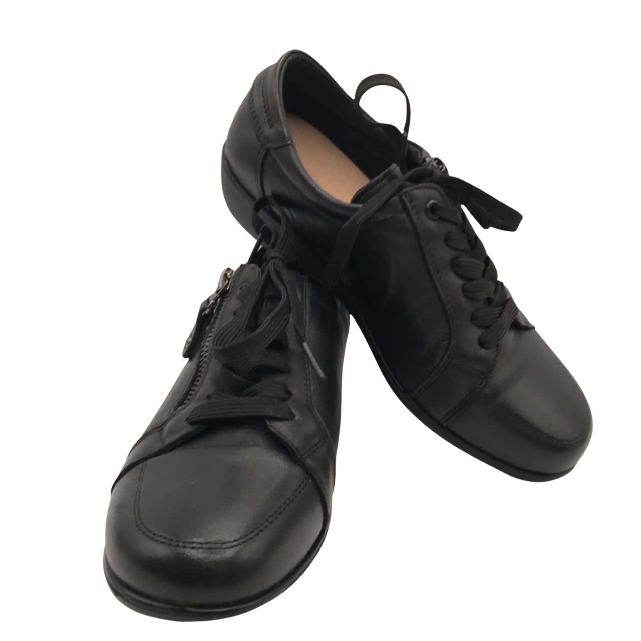 NWOT Diana Ferrari Supersoft Soft Leather Womens Size 6 Black Suit Work Easy Zip ons