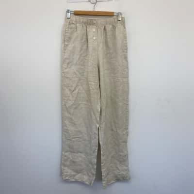 Nude Lucy Natural Lounge Linen Pants  Size S 