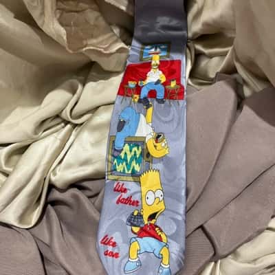  Gold City Mens The Simpsons Ties Grey / Pattern 