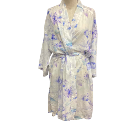  Mrs Darcy Silk Blend Summer Robe  Size M / S Blue 