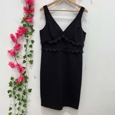 Forever New Womens Sleeveless Dress Size 16 Black  