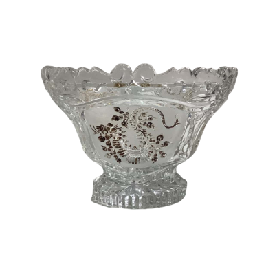 Vintage Hofbauer German crystal dragon bowl with Lead 