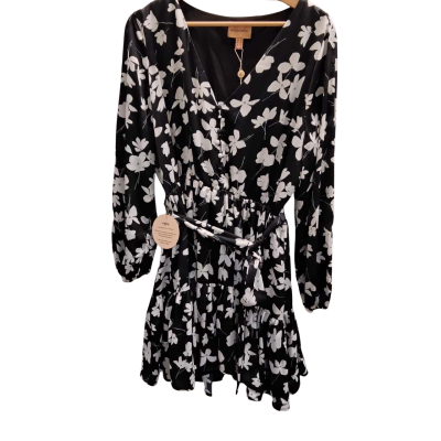  Women's  Size 16 Mini Dress Black  / Floral / White 