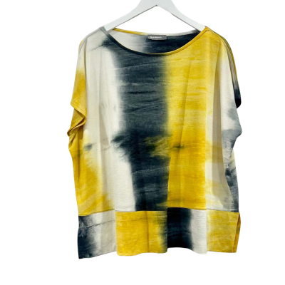 Alembika Mustard/Grey Sile Large Short Sleeve Top