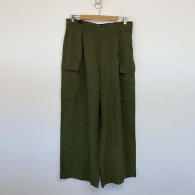Veronika Maine Dark Green Wide Leg Pants  Size 12 