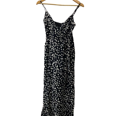 Ally Fashion Womens  Size 6 Sleeveless Jumpsuit Black  / Polka Dot 
