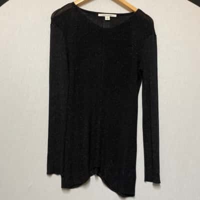 Laura Ashley Women’s Shimmer Top Size S Black