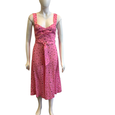 Rebecca Vallance Women's Size 6 Sleeveless Midi Dress Pink  