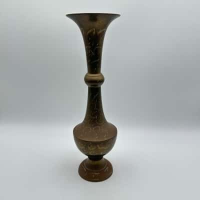 Etched Brass Vase