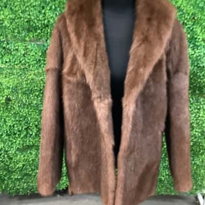  Steven Dattner Womens  Size M Fur Coat Brown 