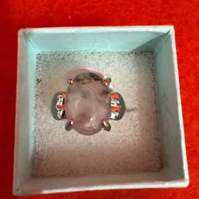 Women's Dress Ring Featuring a Greyish Stone