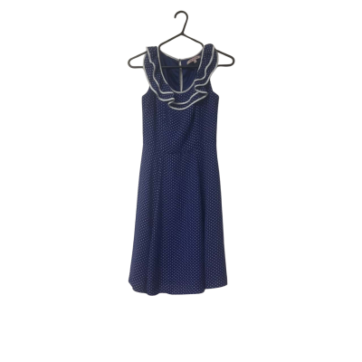 Women’s Review  Size 8 Casual Dress Blue / Polka Dot / White 