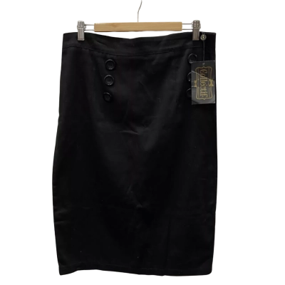 Collectif Womens  Size 14 A-Line Skirt Black  