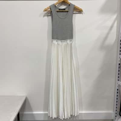 French Connection Womens  Size 8 Sleeveless Dress  Cream / Grey 