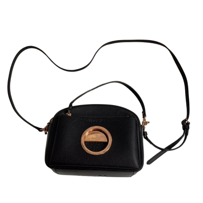 Womens Mimco Leather Crossbody Bag Black/Rose Gold 