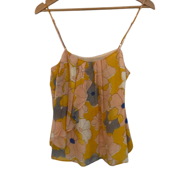 Country Road Womens Silk Size S Cami  / Shoestring Strap Top Blue / Floral / Off White / Peach / Yellow 
