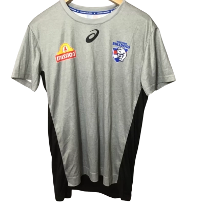 Asics Mens  Size M BULLDOGS Short Sleeve T-shirt Grey 