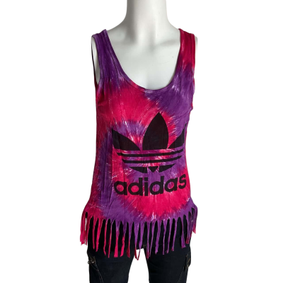 Adidas Womens  Size S Multicoloured / Tie Dyed Singlet With AdidasPattern 