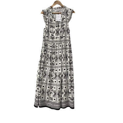 Sussan Womens  Size 14 Casual Maxi Dress Black  / Pattern / White 