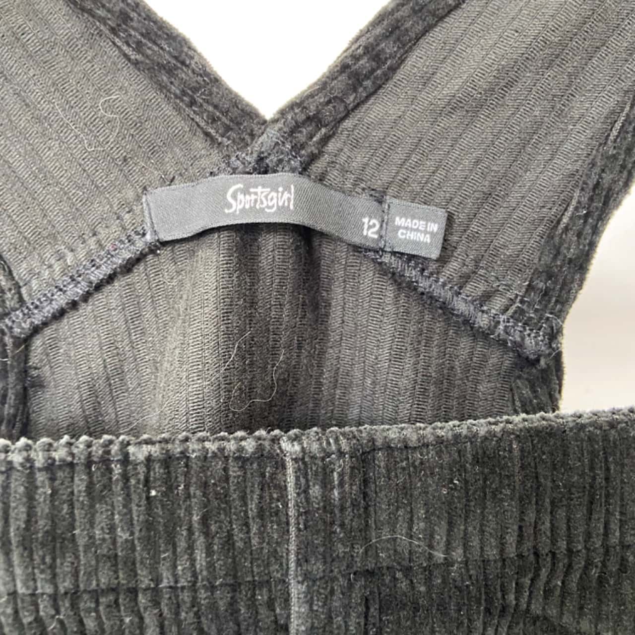 Sportsgirl Womens Size 12 Corduroy Pinafore Black (s)