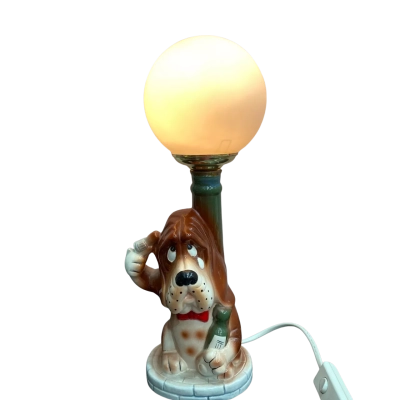Vintage kitsch ceramic lamp - Basset/Hound Dog