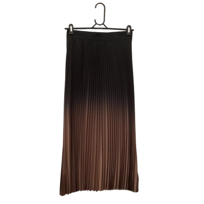 Portmans Size 10 Pleated Ombré Skirt Black & Brown 
