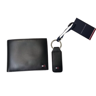 Tommy Hilfiger Mens Leather Wallet And Key Fob 