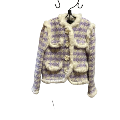  Womens  Marie Elie Size 42 Blazer Purple / White 