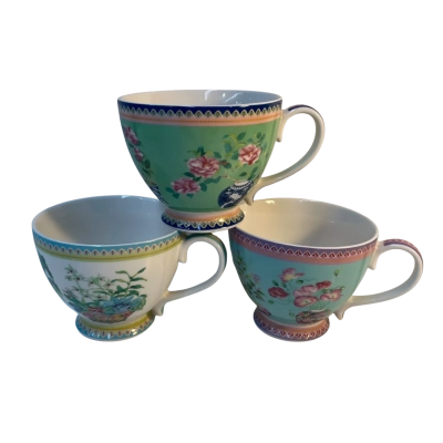Maxwell & Williams ‘Gabby Malta’s’/‘Jardin’ Large Porcelain Tea Cups x 3