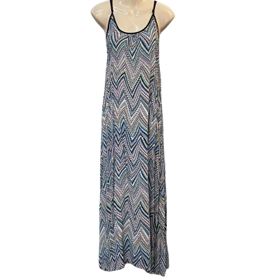 Pink Diamond Womens Size L Maxi/Shoestring Strap Dress Black/Blue/Pattern/Pink/Yellow