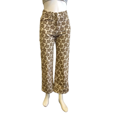 Holiday by Emma Mulholland Women's Size 26 Straight Leg Jeans Brown Floral 
