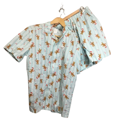 Target Mens Pattern GINGERBREAD Woven PJs. S. Cotton