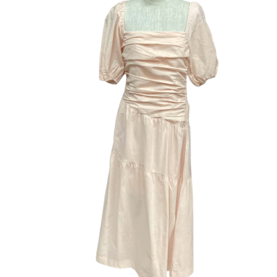  All About May  Size 12 Midi Short Sleeve Dress Soft Pink  