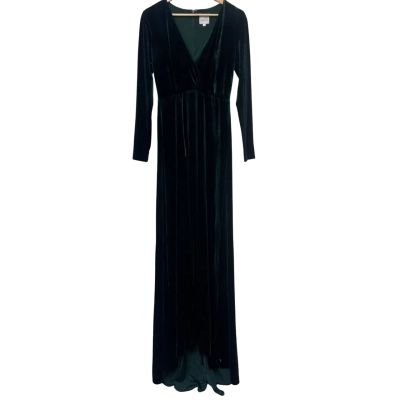 LUXE elle zeitourne Velvet Maxi Gown Size 12 Green 