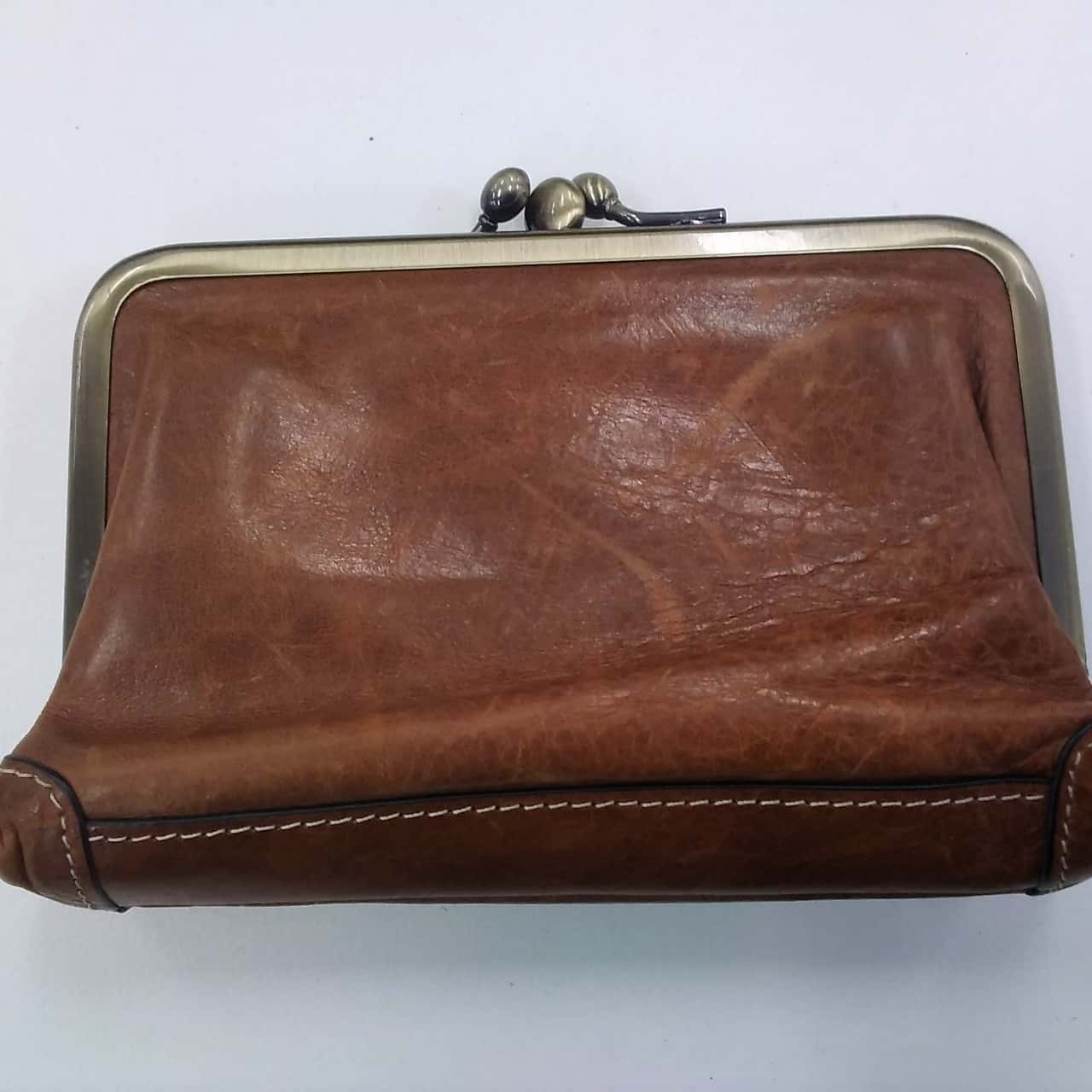 Brown Genuine Leather Clasp Coin Purse (396)