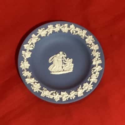 Vintage Wedgwood Blue Jasperware Pin Dish