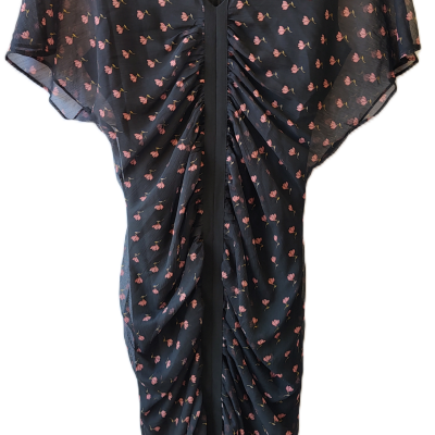 Country Road Black Floral Ruched Dress
