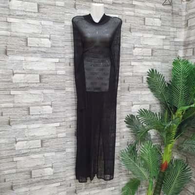 AJE Womens  Size S Long Sleeve Dress Black  