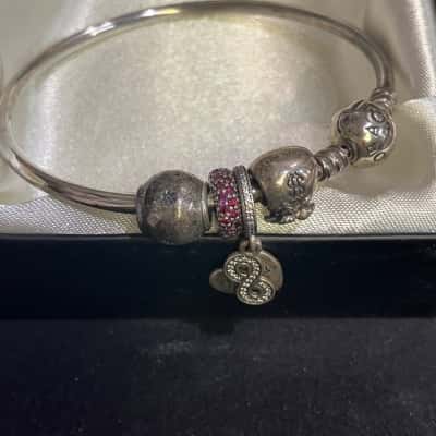  Womens SS925 Pandora Bracelet with x4 Charms 